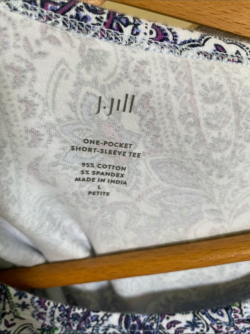 J. Jill Lavender & Navy Paisley Short-Sleeve Tee - Picture 2 of 6